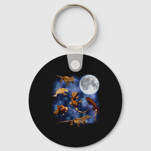 Crested Gecko Moon Retro Reptile Mom Dad Breeder L Key Ring