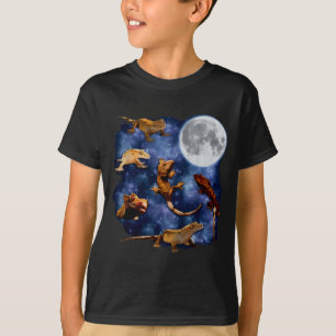 Crested Gecko Moon Retro Reptile Mom Dad Breeder L T-Shirt