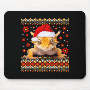 Crested Gecko Ugly Christmas Sweater Mouse Pad