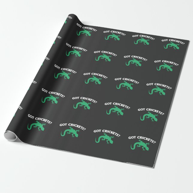 Crested Leopard Gecko Terrarium Got Crickets Wrapping Paper (Unrolled)