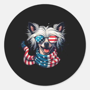 Crested Lover Us Flag 4th Of July Patriotic Classic Round Sticker