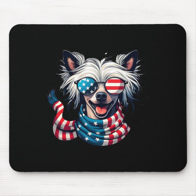 Crested Lover Us Flag 4th Of July Patriotic  Mouse Pad (Front)