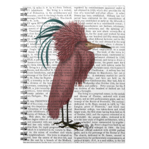 Crested Marsala Bird Spiral Notebook