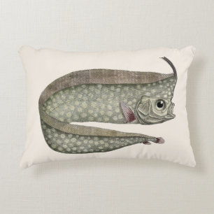 Crested Oarfish Fish, Vintage Marine Aquatic Life Decorative Cushion