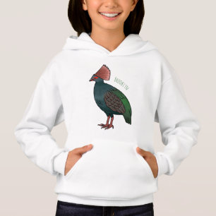 Crested partridge bird cartoon illustration