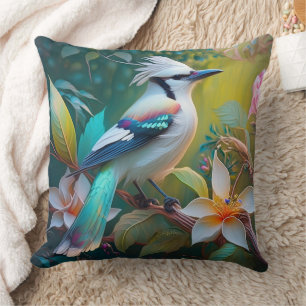 Crested Teal Winged Jay Cushion