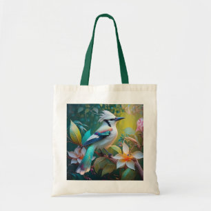 Crested Teal Winged Jay Tote Bag