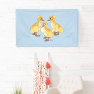 Crested White Ducklings Banner