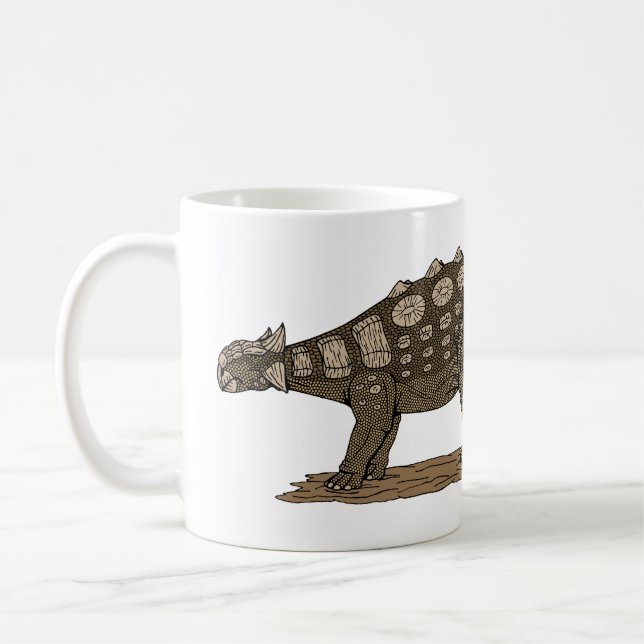 Cretaceous Dinosaur Ankylosaurus Coffee Mug (Left)