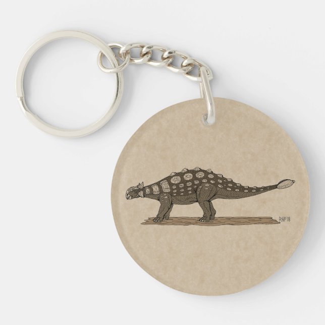 Cretaceous Dinosaur Ankylosaurus Key Ring (Front)