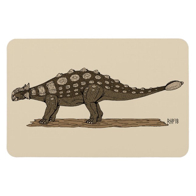 Cretaceous Dinosaur Ankylosaurus Magnet (Horizontal)