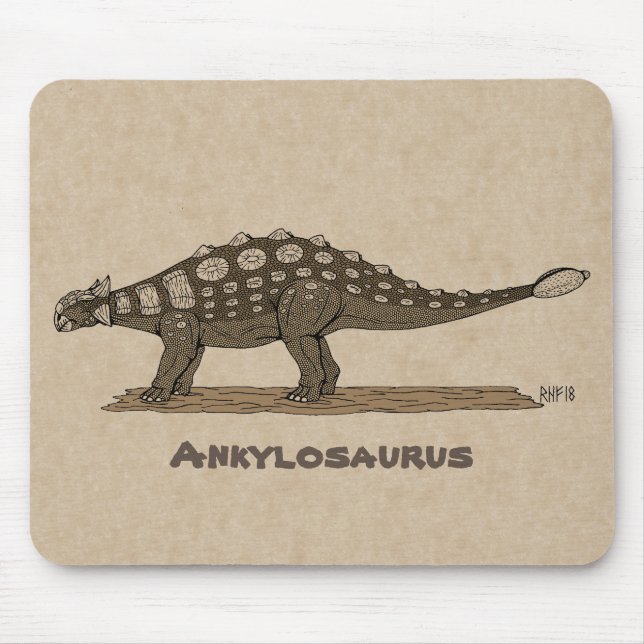 Cretaceous Dinosaur Ankylosaurus Mouse Pad (Front)