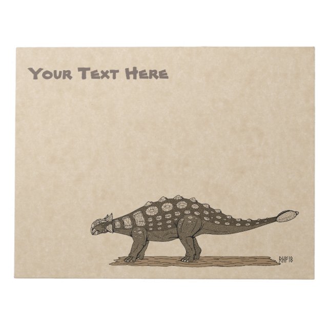 Cretaceous Dinosaur Ankylosaurus Notepad (Front)