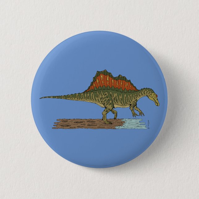 Cretaceous Dinosaur Spinosaurus 6 Cm Round Badge (Front)