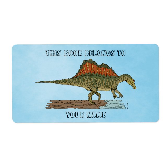 Cretaceous Dinosaur Spinosaurus Bookplate (Front)