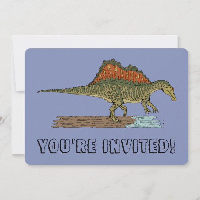 Cretaceous Dinosaur Spinosaurus Invitation (Front)