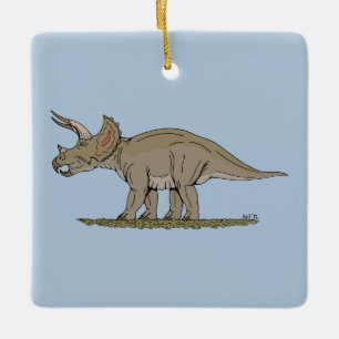 Cretaceous Dinosaur Triceratops Ceramic Ornament
