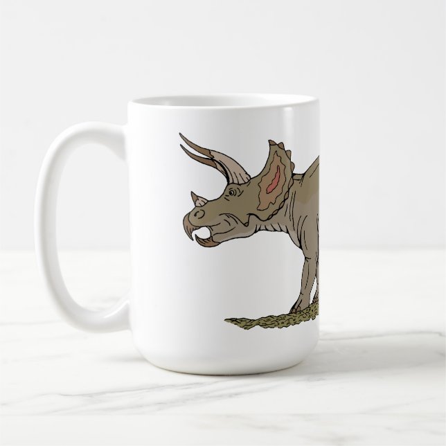 Cretaceous Dinosaur Triceratops Coffee Mug (Left)