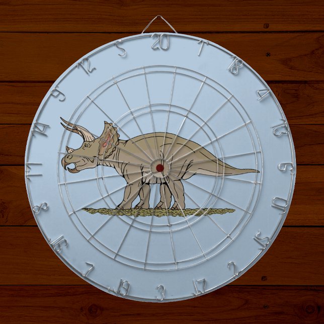 Cretaceous Dinosaur Triceratops Dartboard (Cretaceous Dinosaur Triceratops Dartboard on Planks)