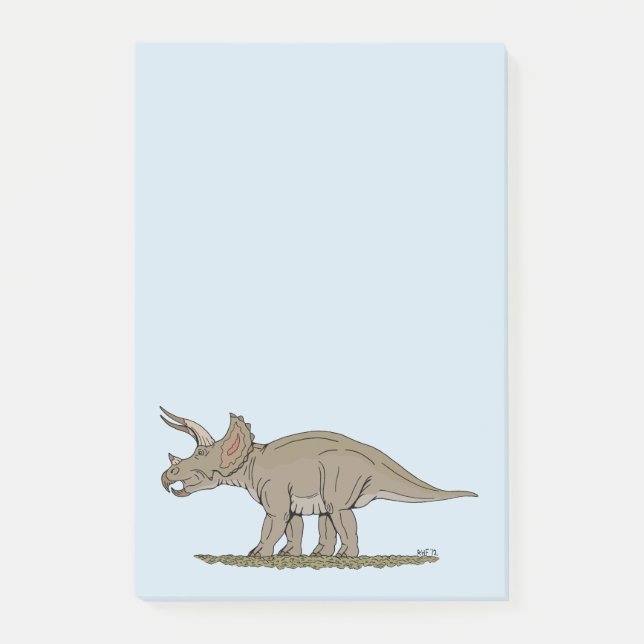 Cretaceous Dinosaur Triceratops Post-it Notes (Front)
