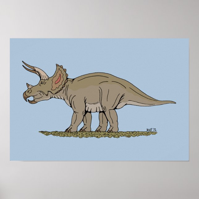 Cretaceous Dinosaur Triceratops Poster (Front)