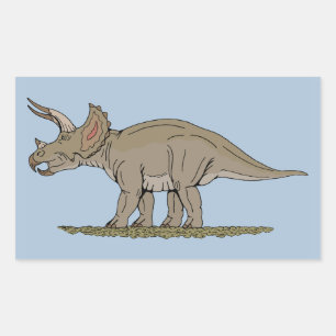 Cretaceous Dinosaur Triceratops Rectangular Sticker