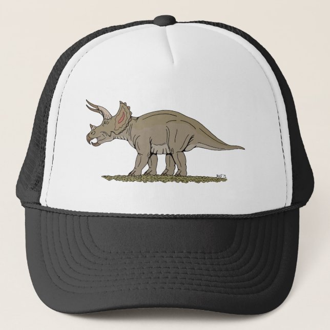 Cretaceous Dinosaur Triceratops Trucker Hat (Front)