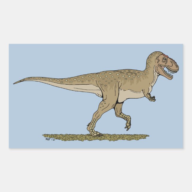Cretaceous Dinosaur Tyrannosaurus rex Rectangular Sticker (Front)