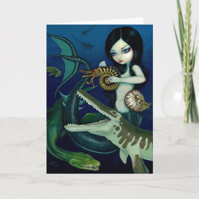 "Cretaceous Mermaid" Greeting Card (Front)