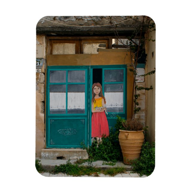 Cretan Girl Mural Magnet (Vertical)