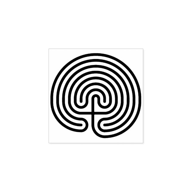 Cretan Labyrinth Stamp, Maze Stamp, Greek Mytholog Rubber Stamp (Imprint)