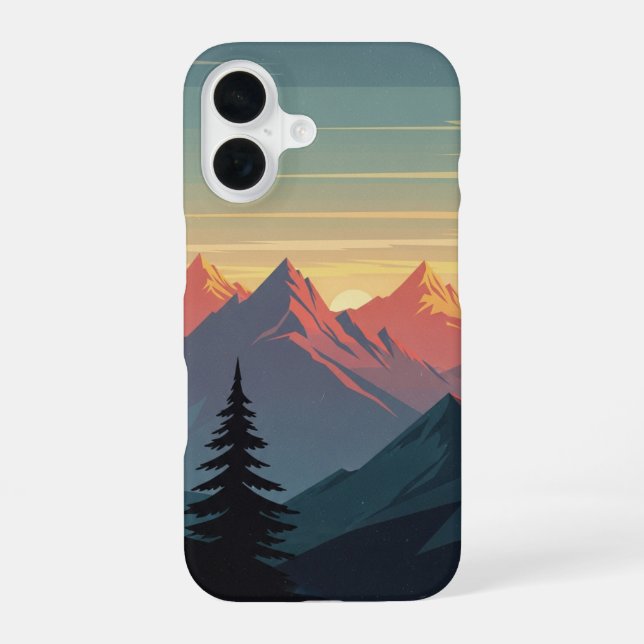 Crête de Montagne Vintage iPhone 16 Case (Back)