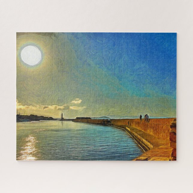 Crete.Evening in the colours of the sunset. Jigsaw Puzzle (Horizontal)