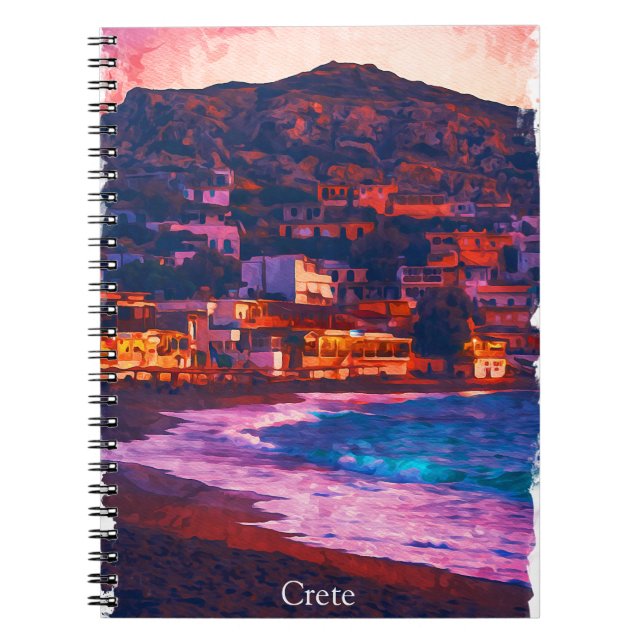 Crete Greece Greek Island Watercolor Painting Notebook (Front)