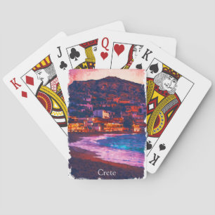 Crete Greece Greek Island Watercolor Painting Playing Cards