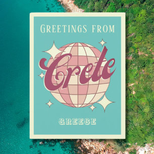 Crete Greece holiday Retro Vintage Postcard