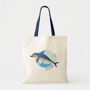 Crete, Greece Minoan Dolphin & Waves Tote Bag