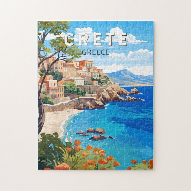 Crete Greece Travel Art Vintage Jigsaw Puzzle (Vertical)