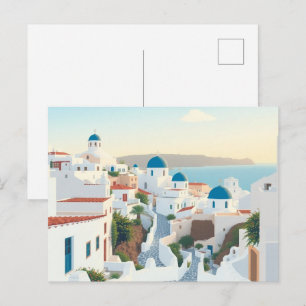 Crete Greece Travel Art Vintage Postcard