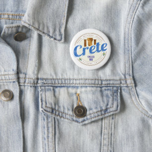 Crete Island Greece Retro Vintage Holiday Souvenir 6 Cm Round Badge