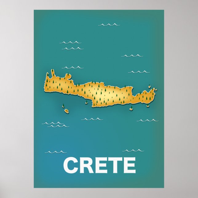 Crete map travel poster (Front)
