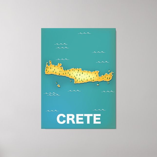 Crete map travel poster canvas print (Front)