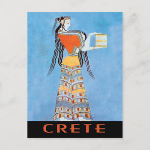 Crete with Mycenaean Woman Fresco Postcard