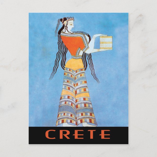 Crete with Mycenaean Woman Fresco Postcard (Front)
