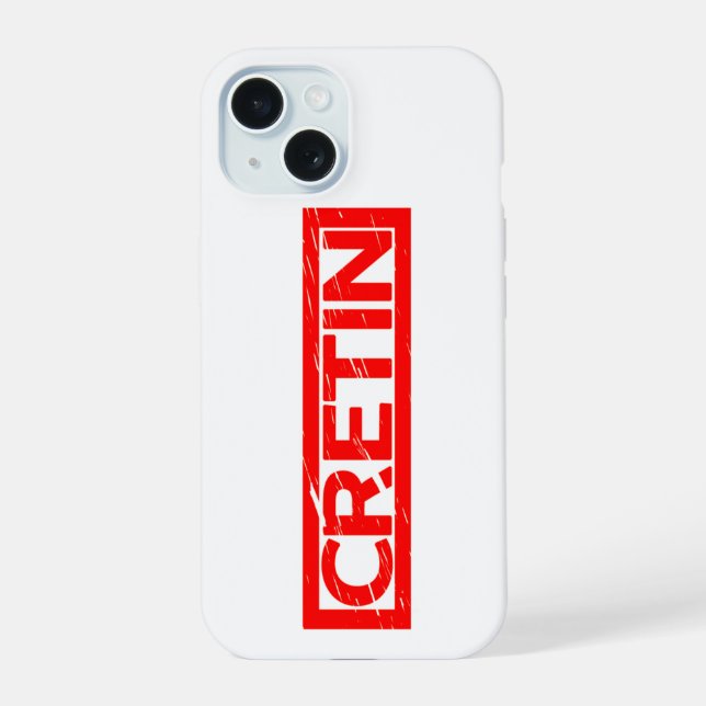 Cretin Stamp iPhone 15 Case (Back)