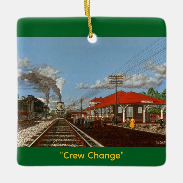 "Crew Change" by Tom Rock Ceramic Ornament (Front)