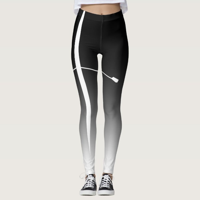 Crew Classic Black White Ombre Leggings (Front)
