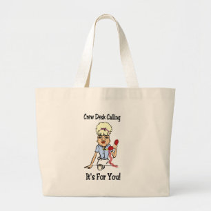 Crew Desk Calling Large Tote Bag