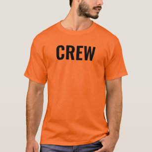 Crew Double Sided Print Staff Mens Athletic Orange T-Shirt