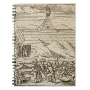 Crew killing and skinning bears, outside the cabi notebook